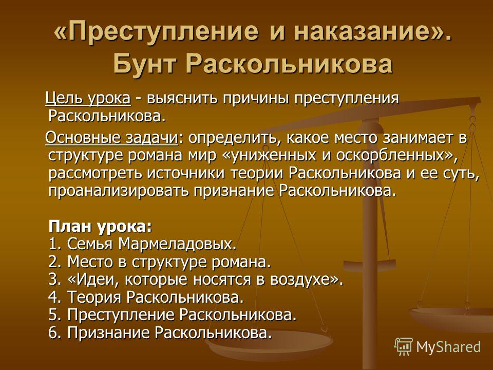 Раскольников причины преступления аспидно-черная чаша