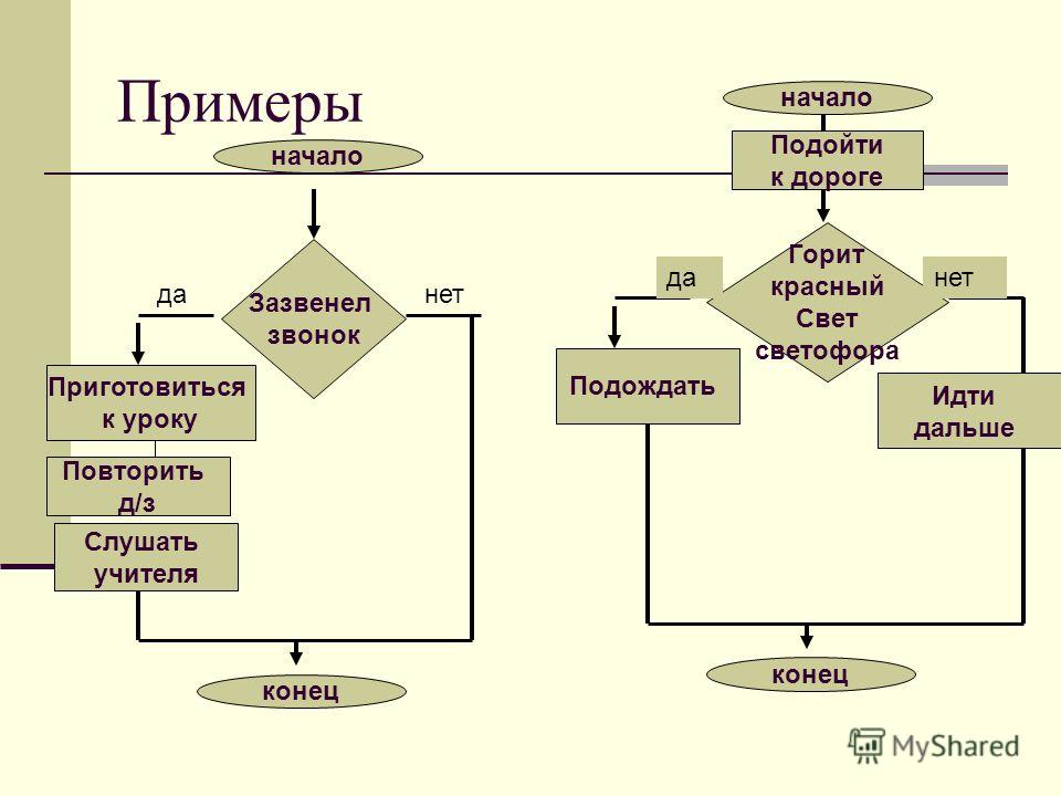 Выберите пример алгоритма выберите ответ