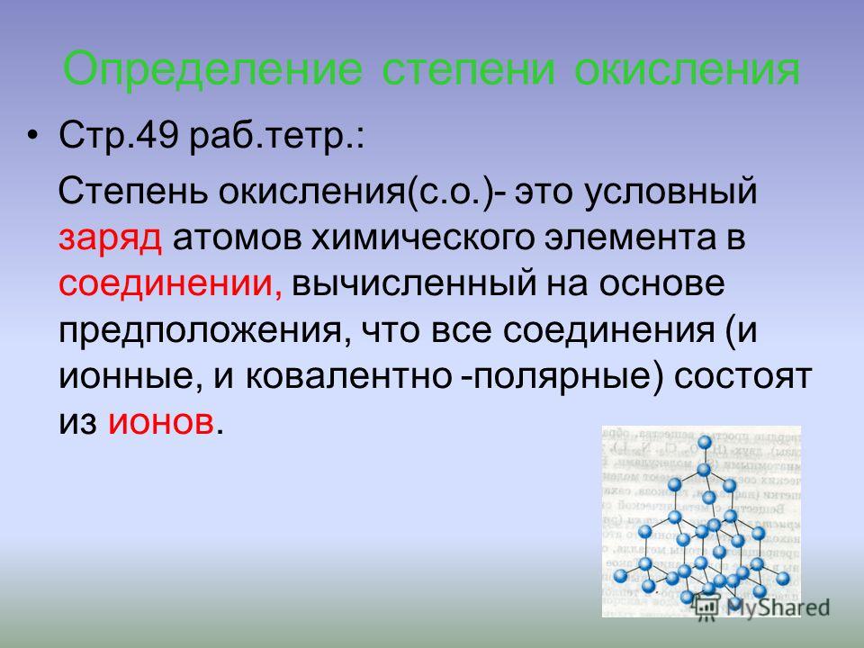 Видеоурок по химии 8 класс по теме степень окисления