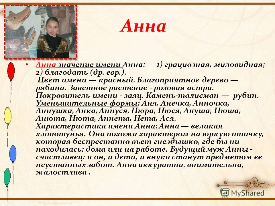 Значение имени Анна Значение имени Анна