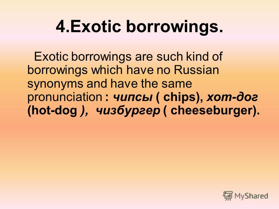 russian borrowings Borrowed words in the english language, if borrowings are if borrowed words are a “result of language contact in a certain place at a certain time. russian borrowings Borrowed words in the english language, if borrowings are if borrowed words are a “result of language contact in a certain place at a certain time.