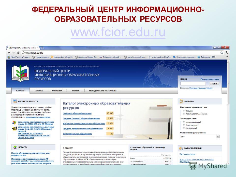 ФЕДЕРАЛЬНЫЙ ЦЕНТР ИНФОРМАЦИОННО- ОБРАЗОВАТЕЛЬНЫХ РЕСУРСОВ www.fcior.edu.ru www.fcior.edu.ru
