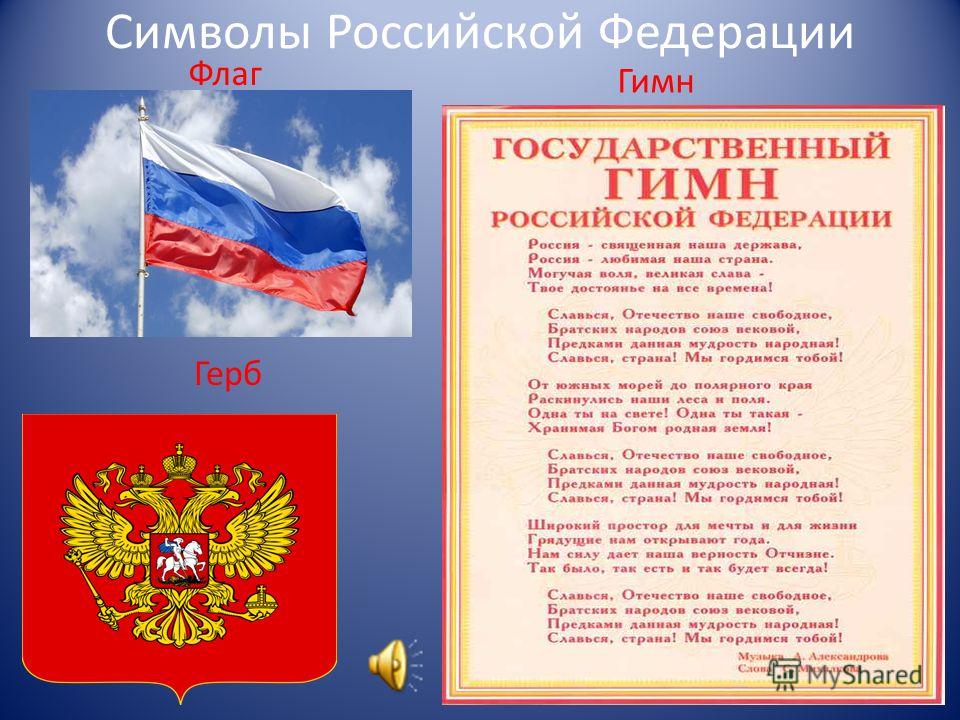 Символы Российской Федерации Флаг Герб Гимн