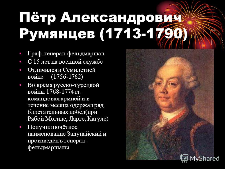 Румянцев петр александрович презентация
