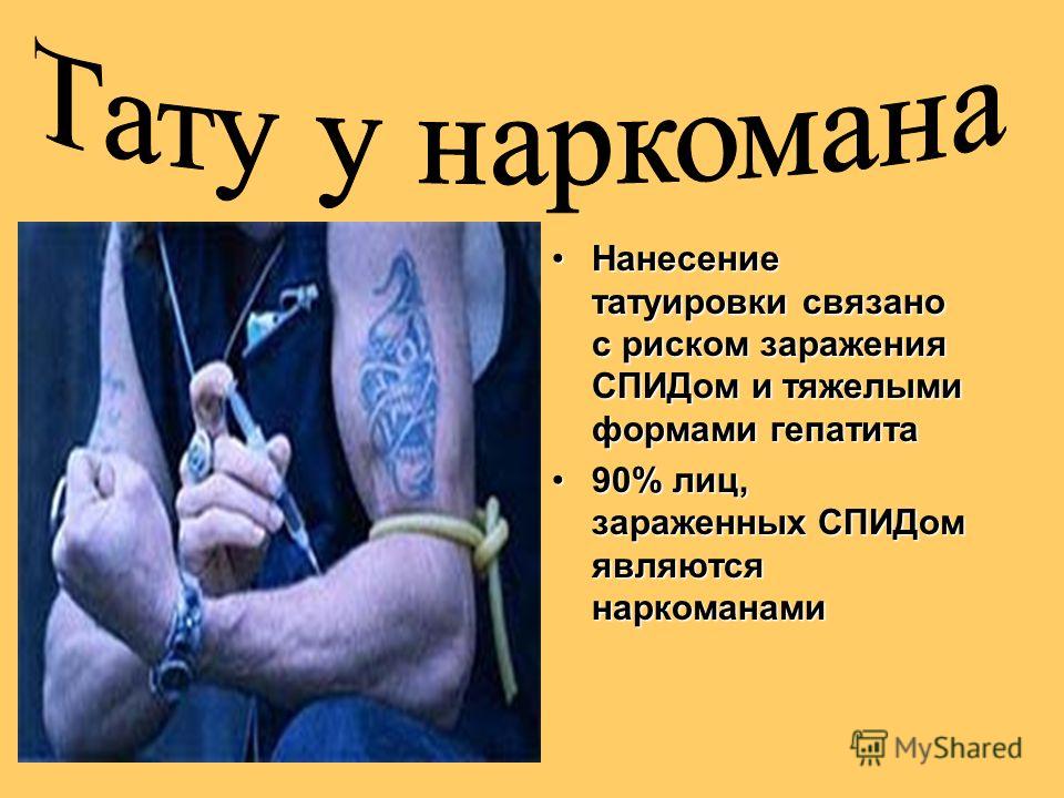 Можно заразиться СПИДОМ через нанесение тату