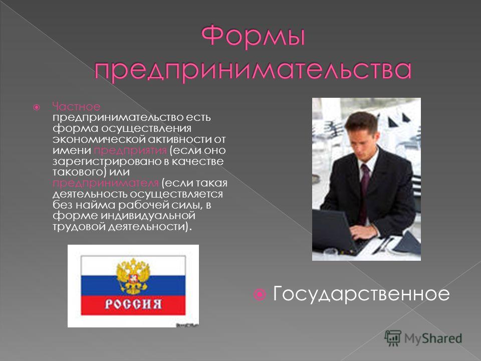Государственная предпринимательская деятельность примеры