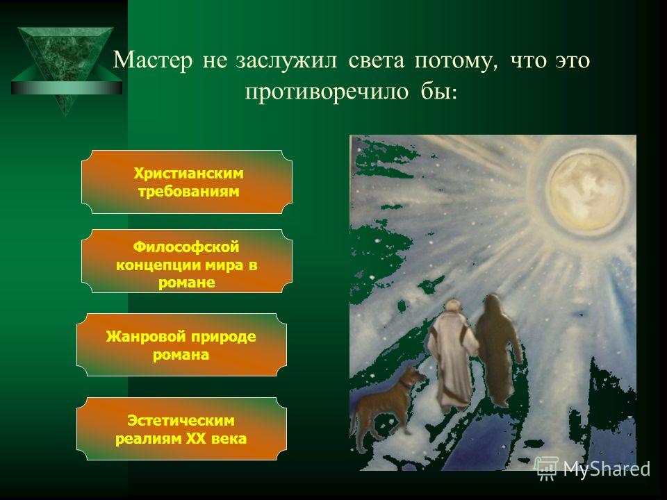 Почему мастер не заслужил света а заслужил покой мастер и маргарита 6