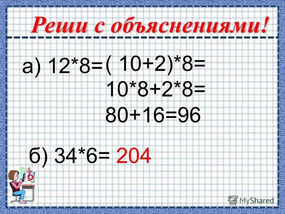 Объясни решение! 13*5=(10+3)*5= 10*5+3*5=50+15=65