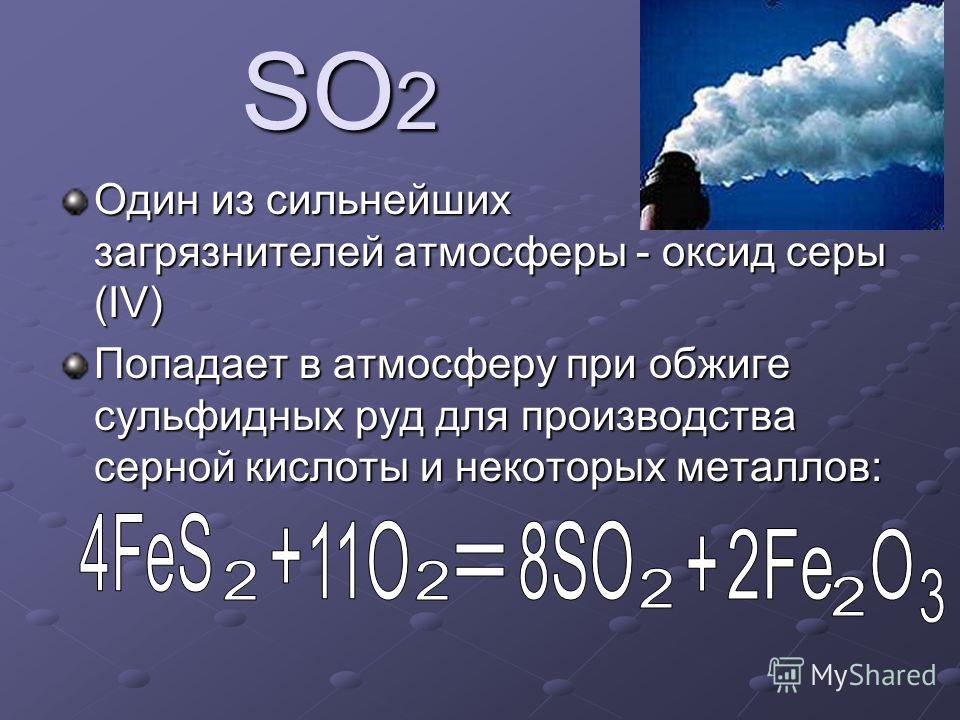 Продолжите список основных веществ загрязнителей воздуха диоксид серы - TouristM