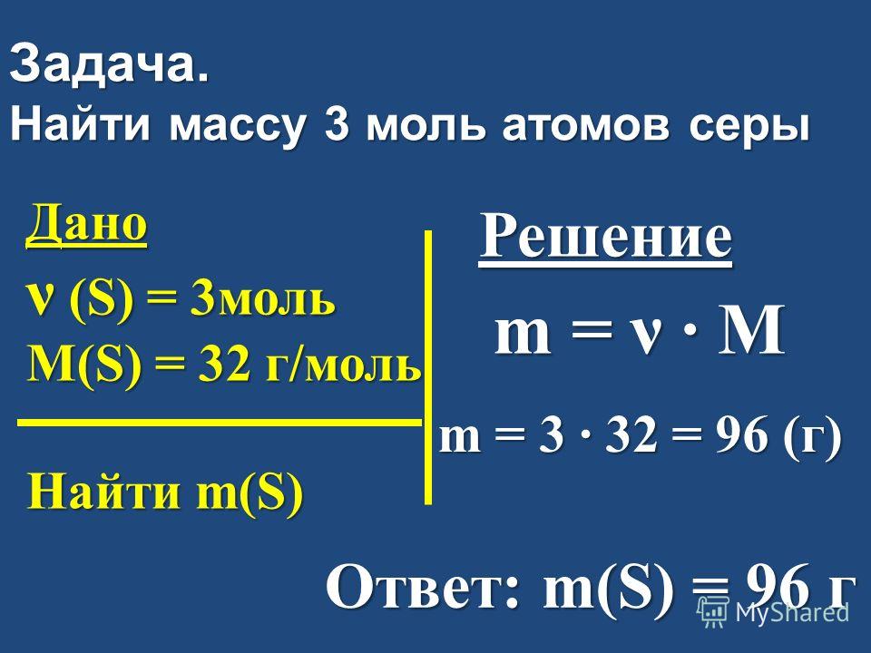 Моль химия как найти Моль химия как найти