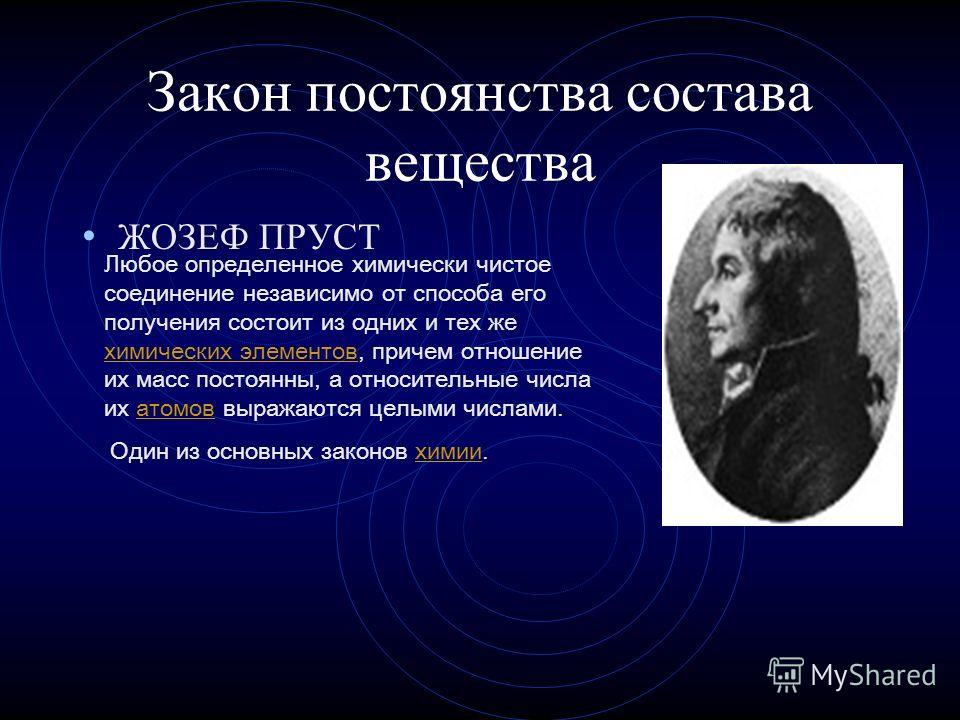 Сформулируйте закон постоянства состава