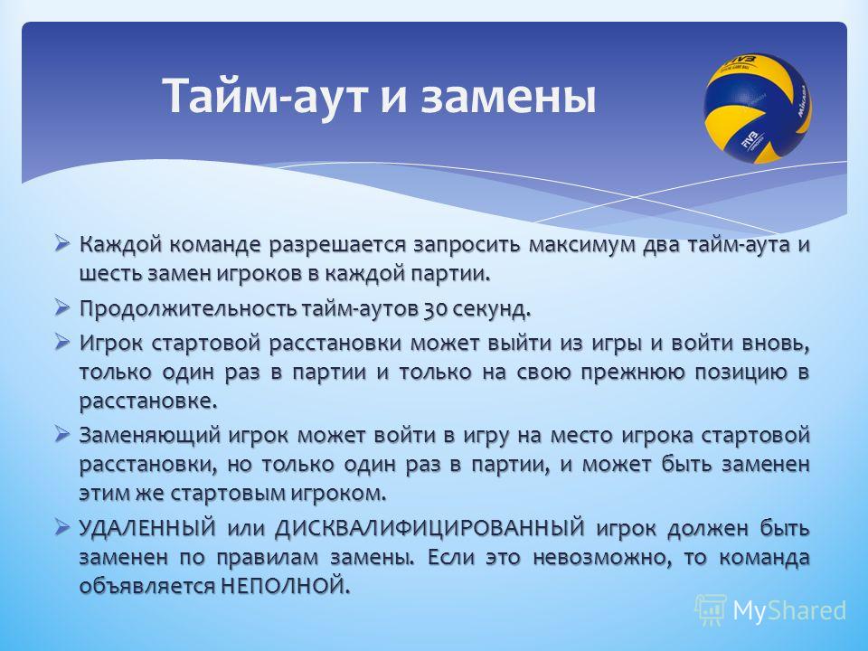 Правила игры в волейбол