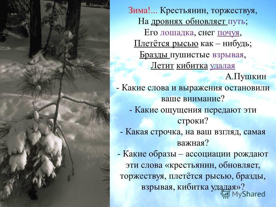 Зима крестьянин торжествуя стих кто написал Зима крестьянин торжествуя стих кто написал