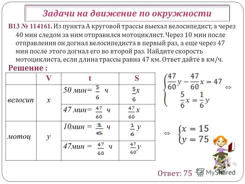 Первый веллосипедист выехал из поселка со скоростью 12