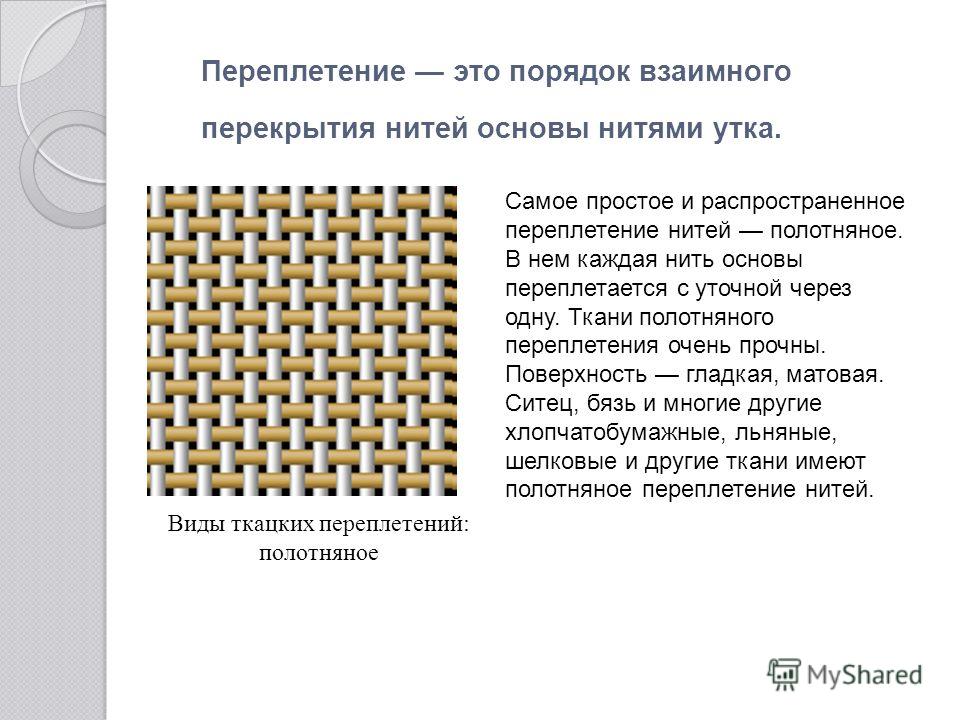 Название плетений ткани Название плетений ткани