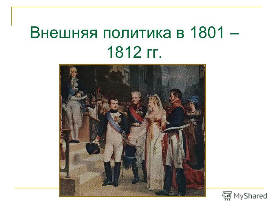 Внешняя политика в 1801 – 1812 гг.