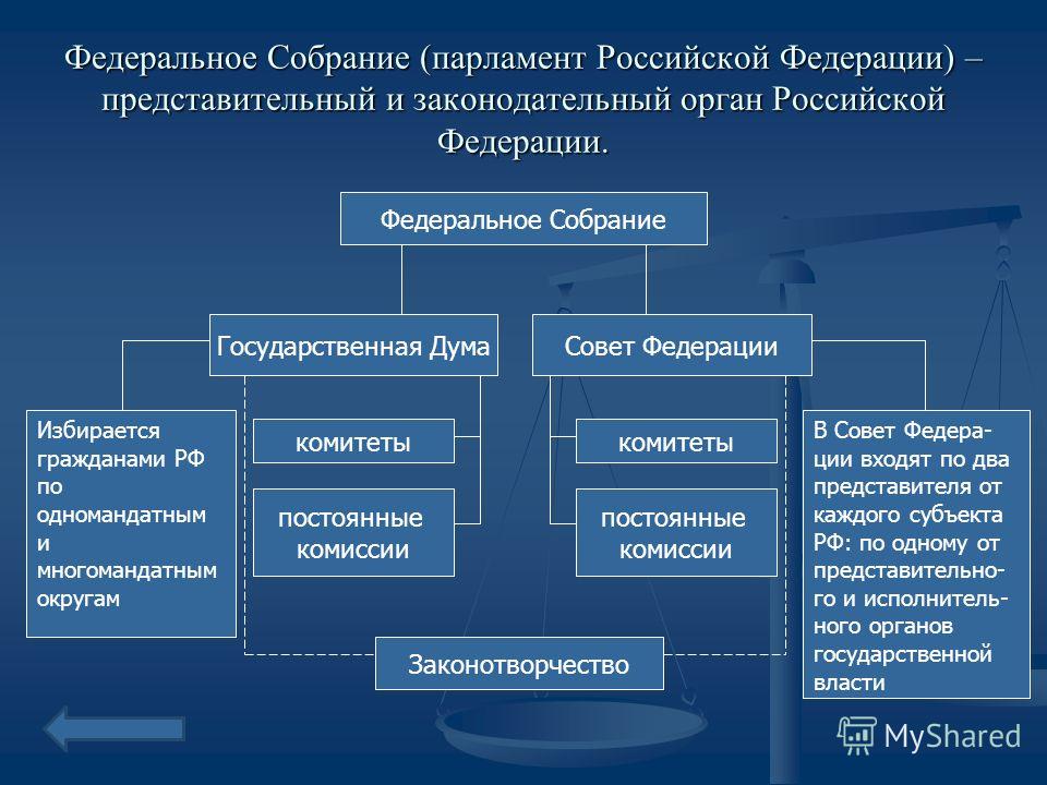 Курсовая работа: Федеральное Собрание Парламент Российской Федерации 2