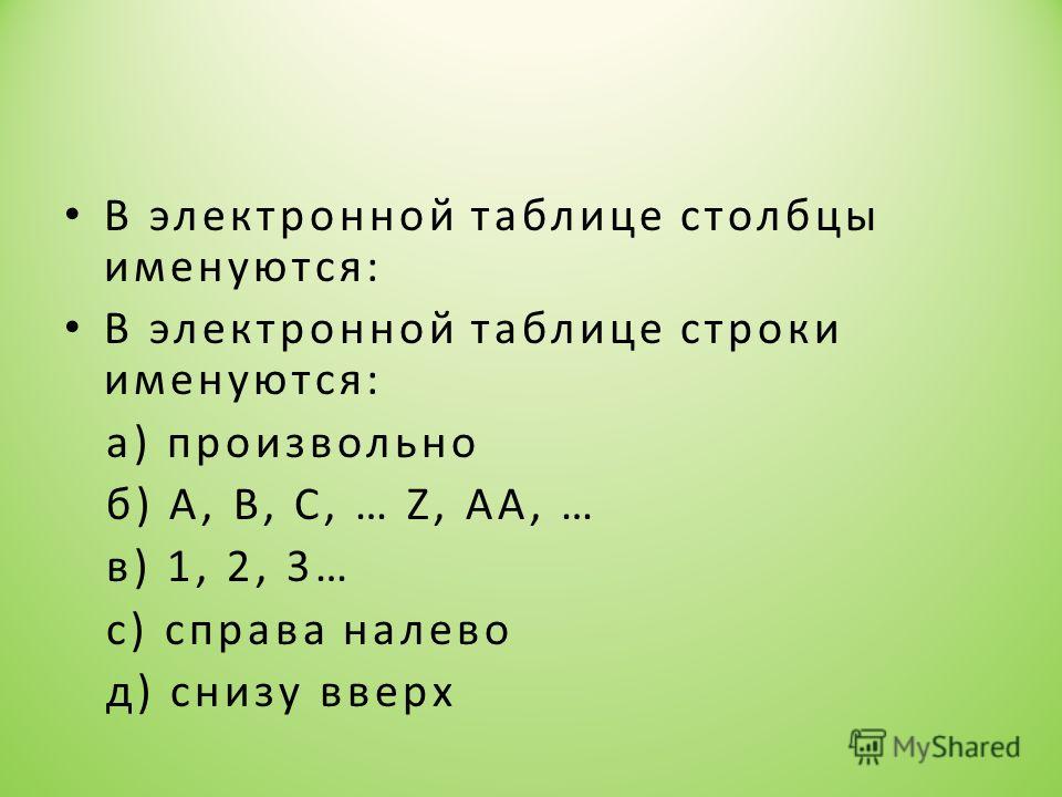 Презентация на тему: "ТАБЛИЧНЫЙ ПРОЦЕССОР MS EXCEL. 1. А, В, С, . 2. 1, 2, 3, 4,