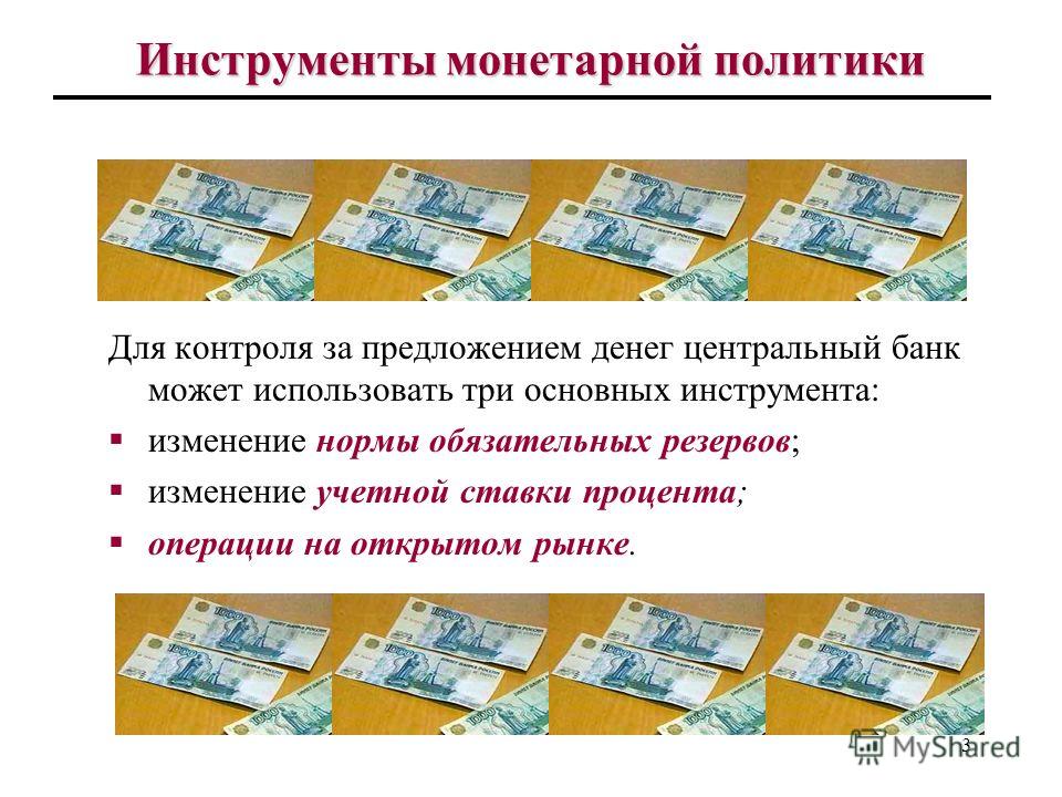 Лекция 9. МОНЕТАРНАЯ ПОЛИТИКА Лекция 9. МОНЕТАРНАЯ ПОЛИТИКА
