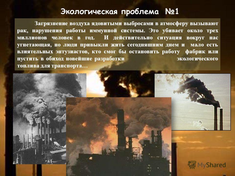 Экологические проблемы связанные с атмосферой Экологические проблемы связанные с атмосферой