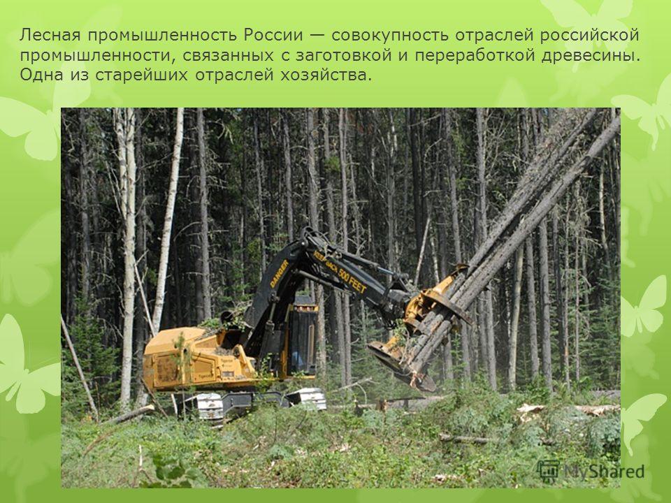 Лесная промышленность России совокупность отраслей российской промышленности, связанных с заготовкой и переработкой древесины. Одна из старейших отраслей хозяйства.