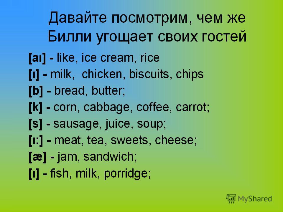 6 класс английский презентация продукты питания