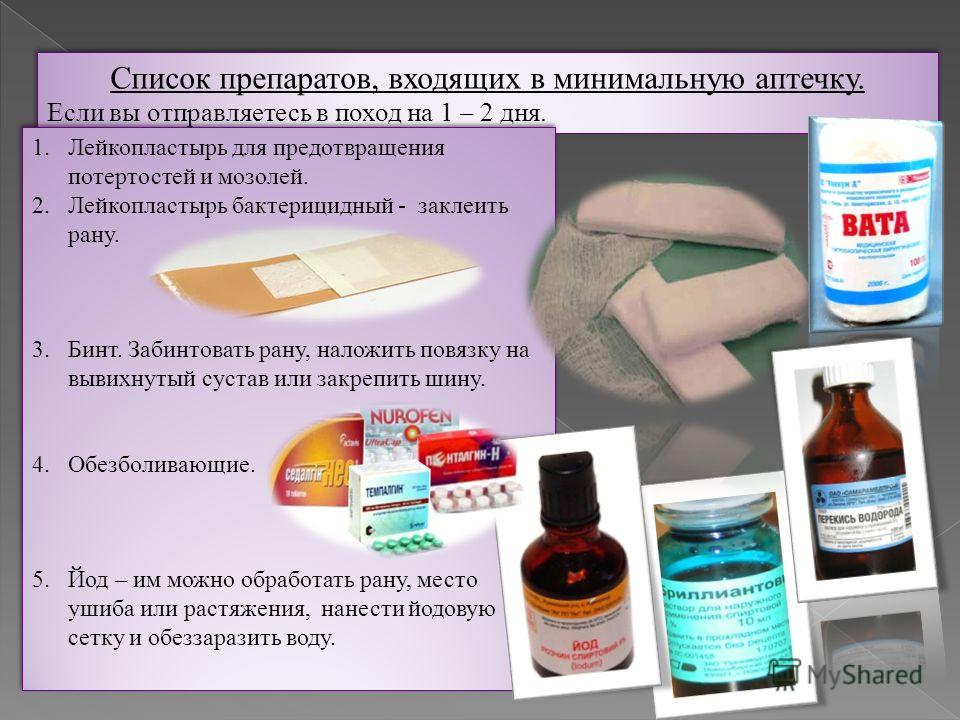 список индивидуальных медикаментов путешественника