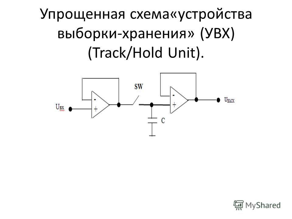 Упрощенная схема«устройства выборки-хранения» (УВХ) (Track/Hold Unit).