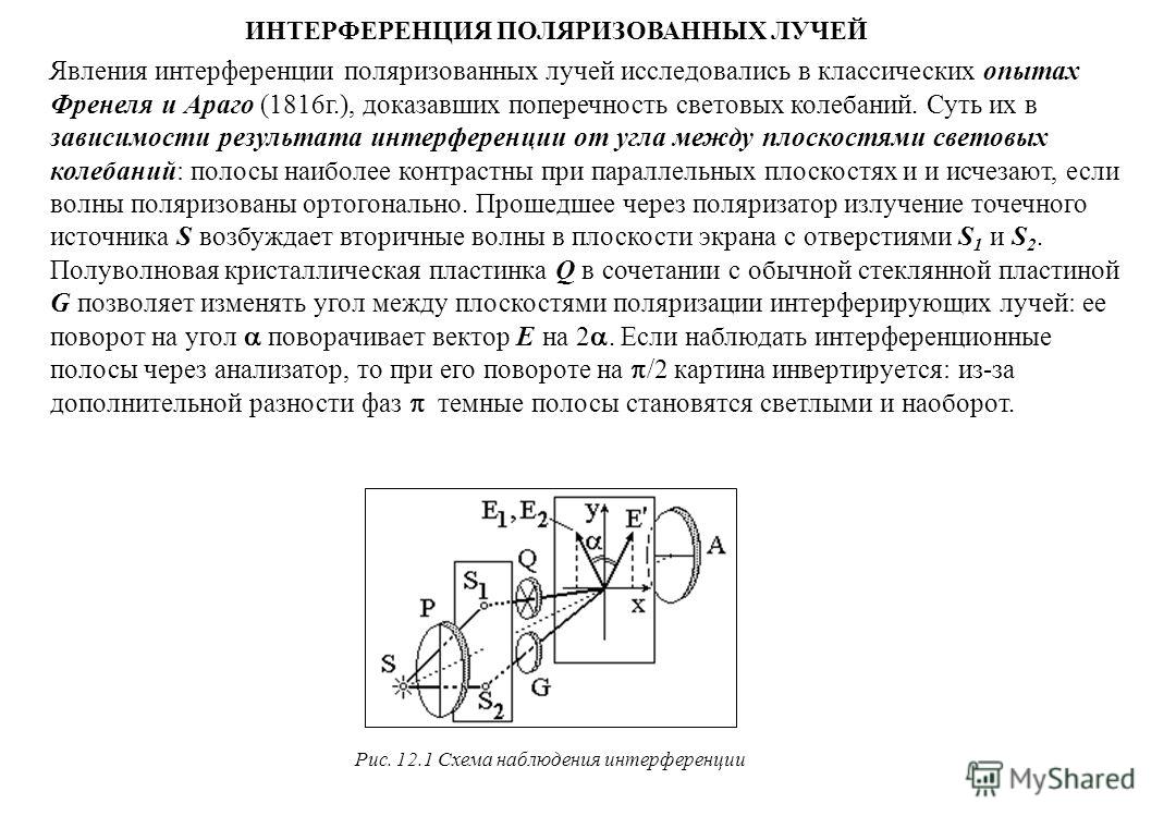 Реферат: Опыты Араго и теория Френеля