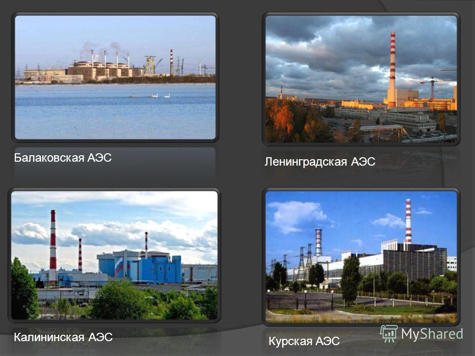 Балаковская АЭС Ленинградская АЭС Калининская АЭС Курская АЭС
