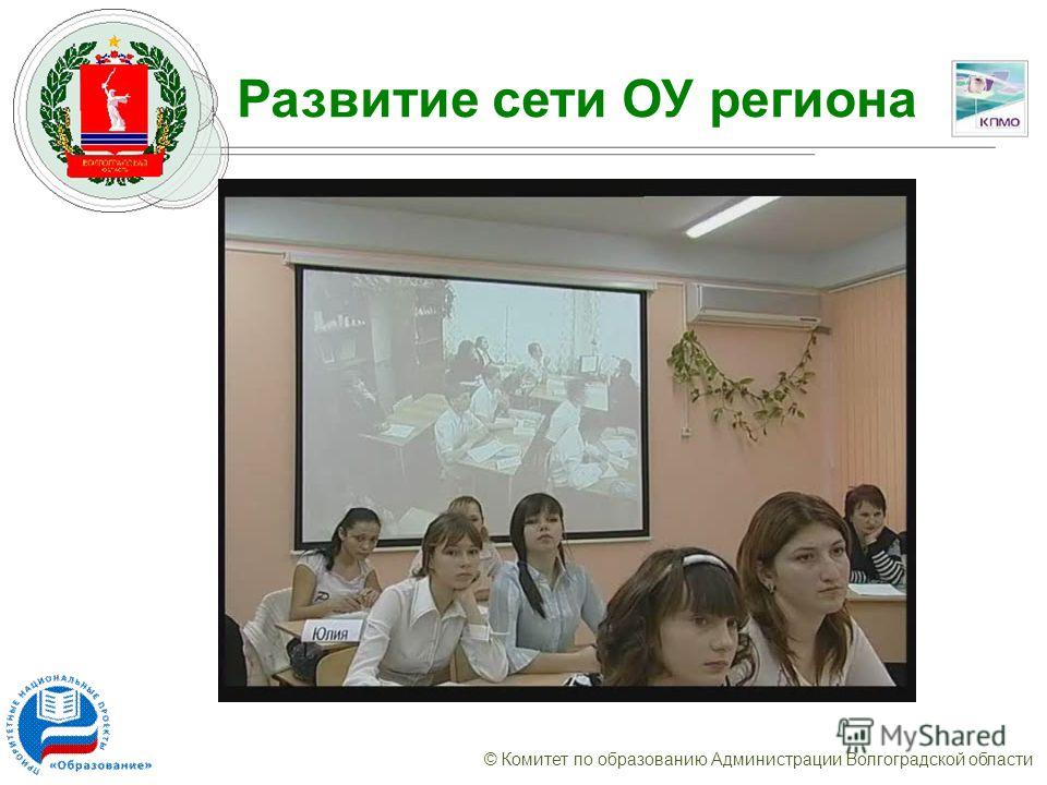 © Комитет по образованию Администрации Волгоградской области Развитие сети ОУ региона