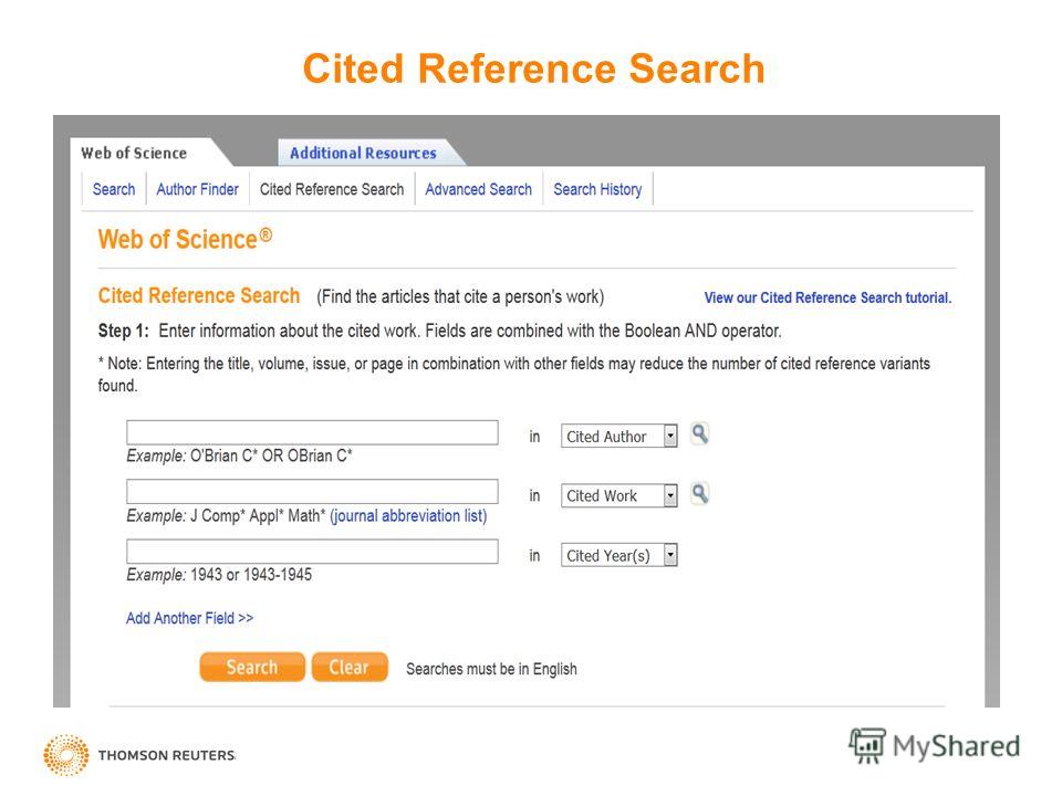 Cited Reference Search