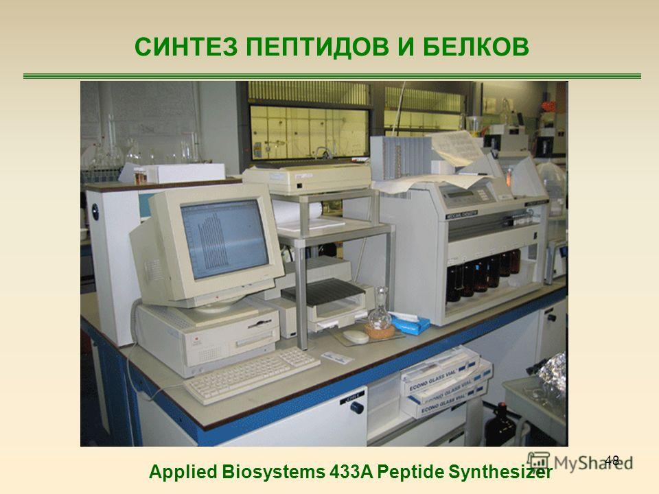 48 СИНТЕЗ ПЕПТИДОВ И БЕЛКОВ Applied Biosystems 433A Peptide Synthesizer