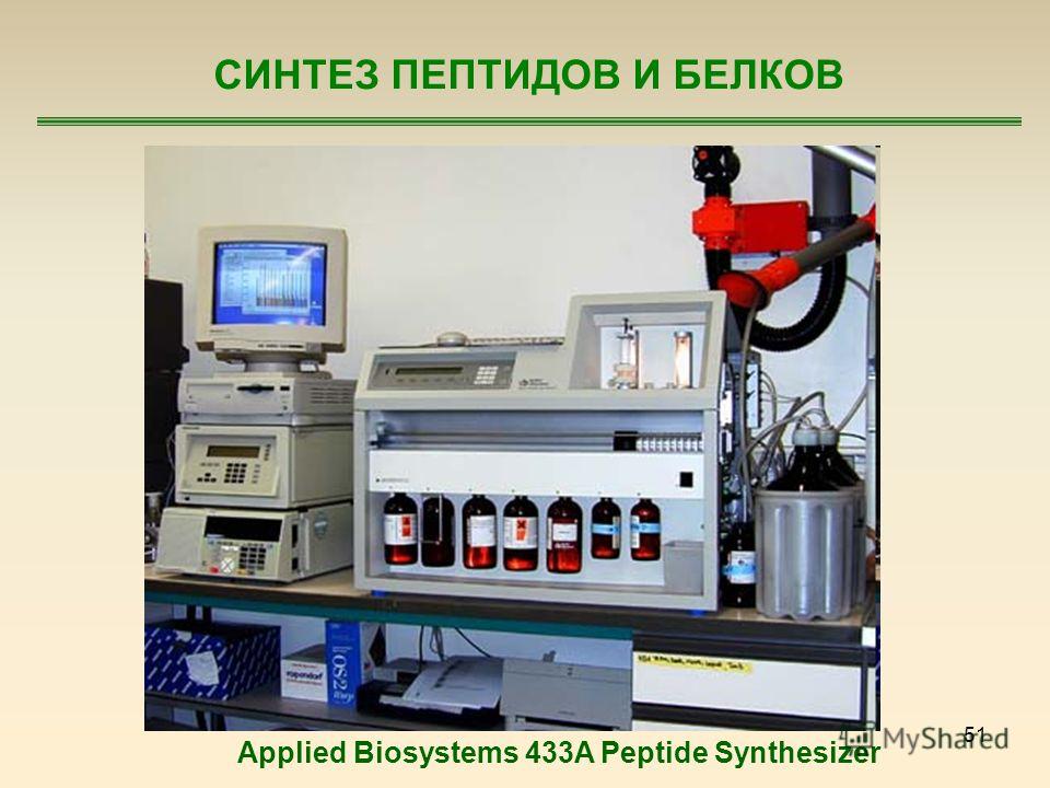 51 СИНТЕЗ ПЕПТИДОВ И БЕЛКОВ Applied Biosystems 433A Peptide Synthesizer