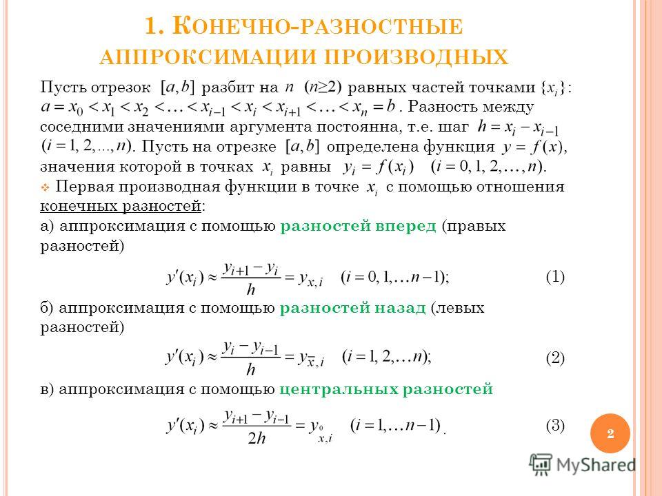 Разностное отношение производной функции Разностное отношение производной функции