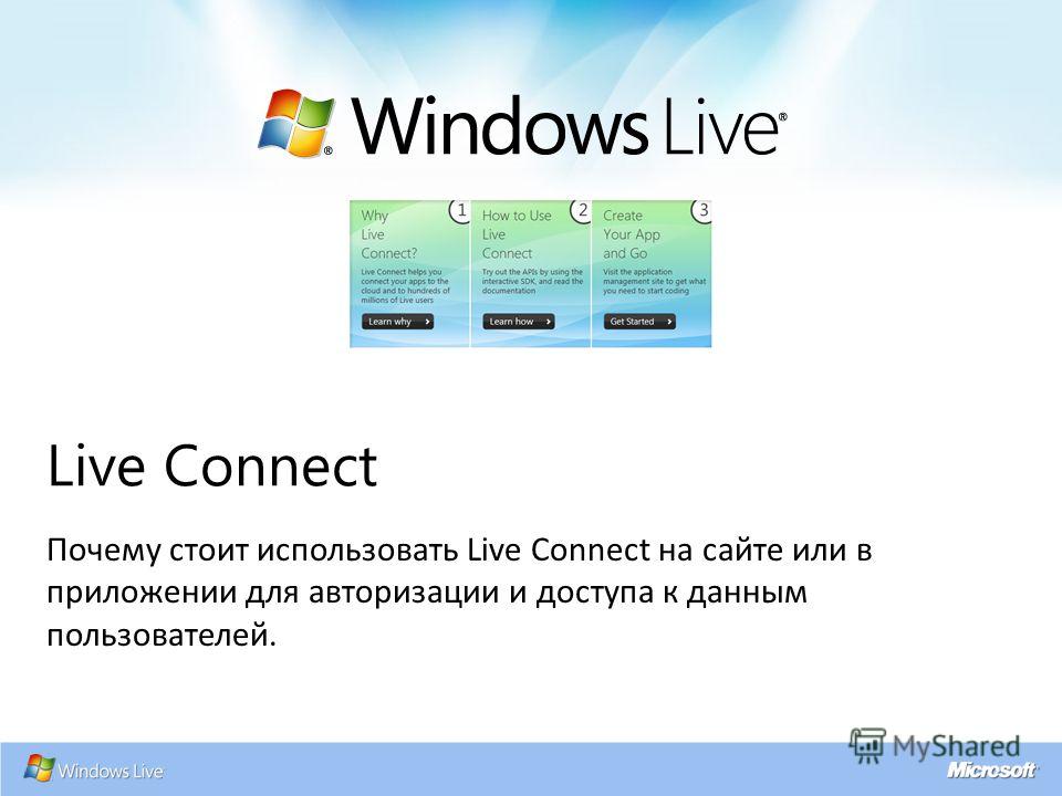 Live Connect Почему стоит использовать Live Connect на сайте или в приложении для авторизации и доступа к данным пользователей.