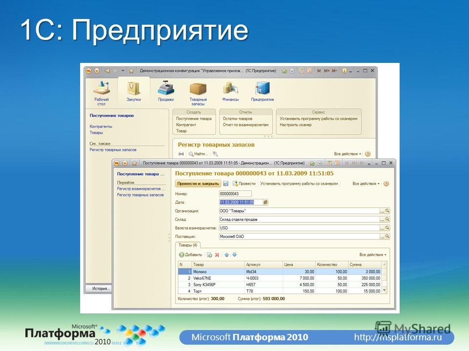 http://msplatforma.ruMicrosoft Платформа 2010 1С: Предприятие
