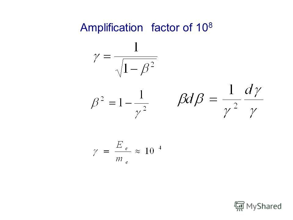 Amplification factor of 10 8
