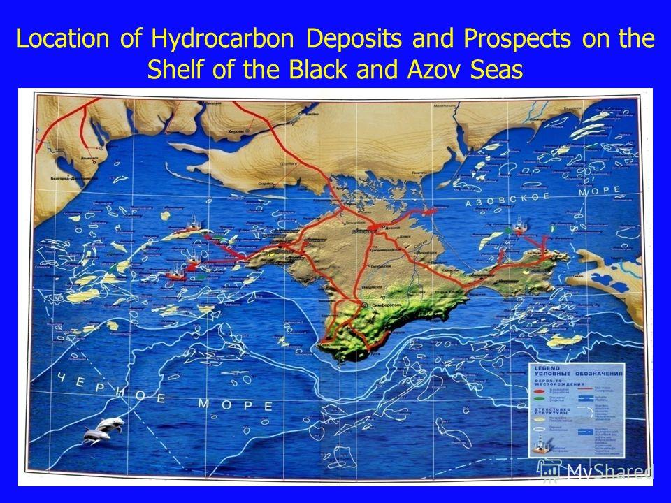 Location of Hydrocarbon Deposits and Prospects on the Shelf of the Black and Azov Seas