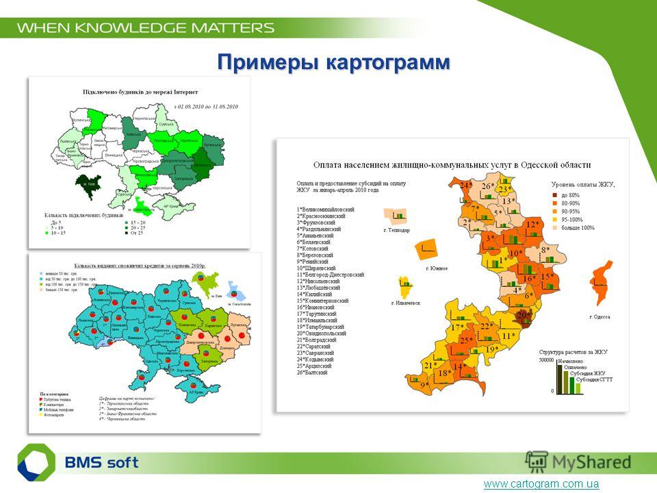 Примеры картограмм www.cartogram.com.ua