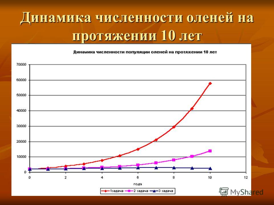 Динамика численности оленей на протяжении 10 лет