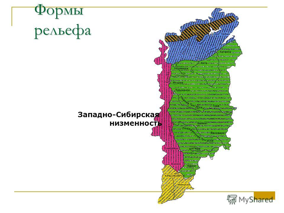 Формы рельефа Западно-Сибирская низменность