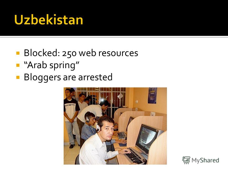 Blocked: 250 web resources Arab spring Bloggers are arrested