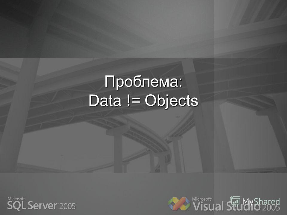 Проблема: Data != Objects