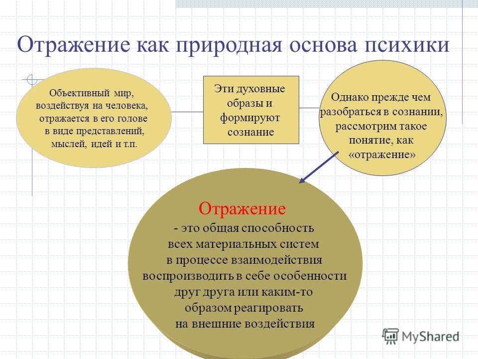 Контрольная работа по теме Сознание как форма отражения объективной действительности