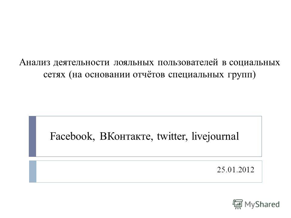 Анализ контента в социальных сетях Анализ контента в социальных сетях