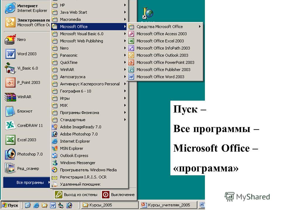 Все программы в excel