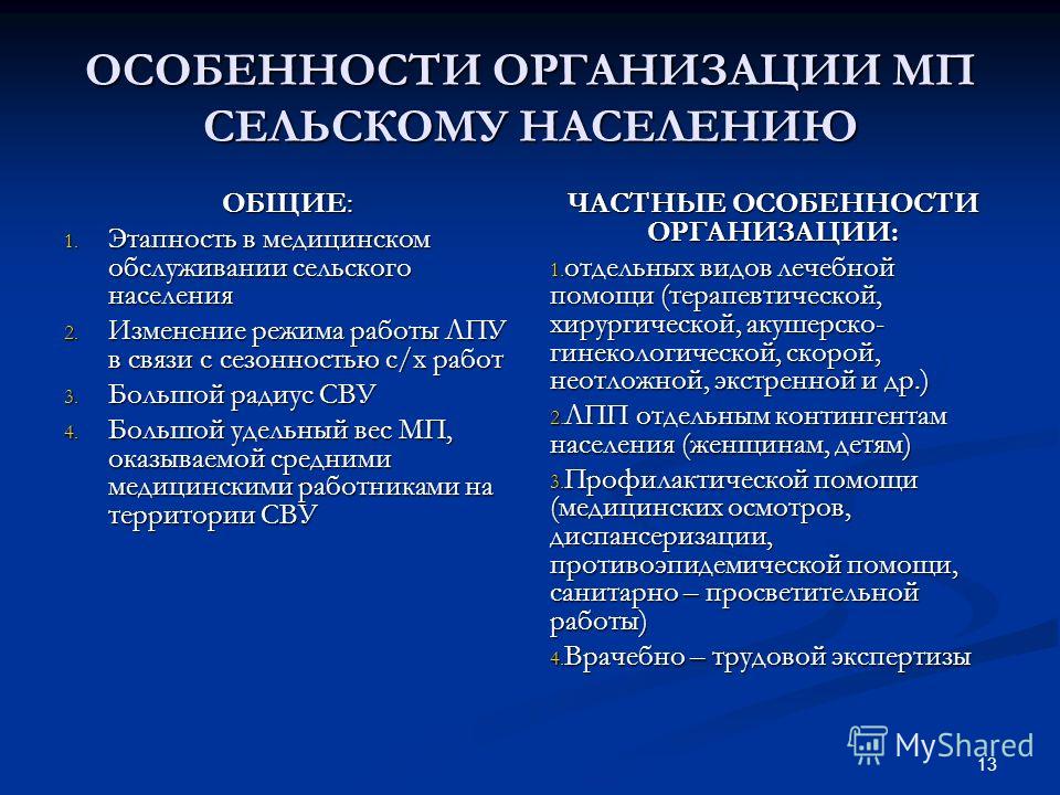 Особенности организации оказания медицинской помощи Особенности организации оказания медицинской помощи