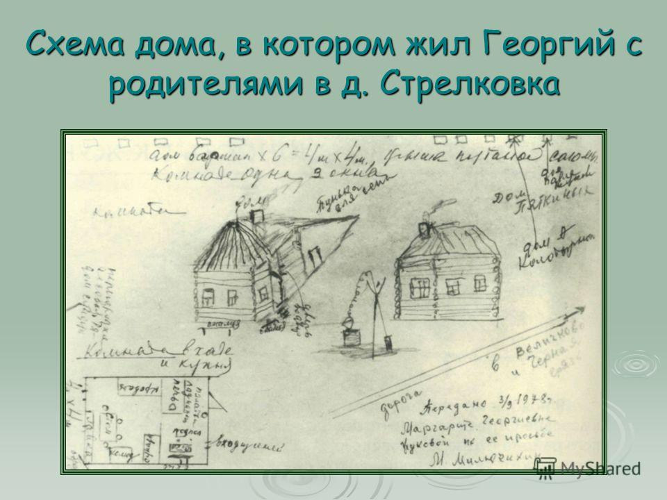 Схема дома, в котором жил Георгий с родителями в д. Стрелковка