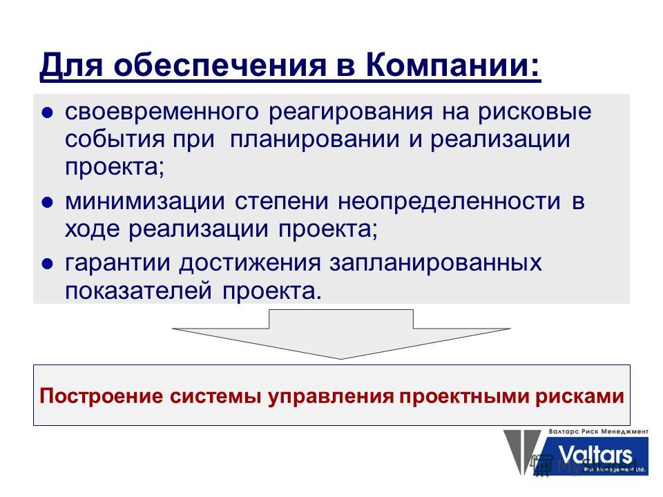 Управление рисками инвестиционного проекта реферат